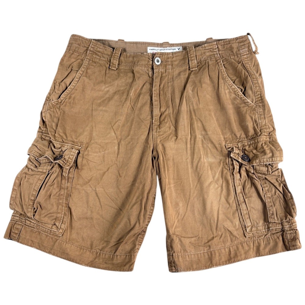 American Eagle Cargo Shorts Mens 38 Brown Classic Fit Durable Workwear Outdoor